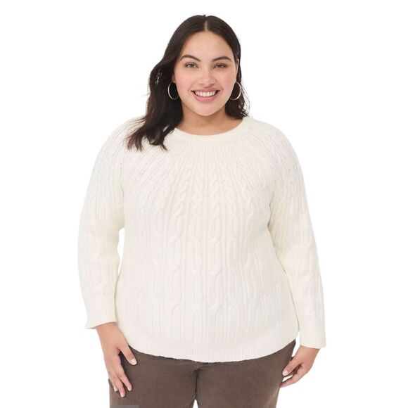 Lane Bryant Nwt Crew-Neck Cable Knit Sweater Size 18/20 - Picture 1 of 7